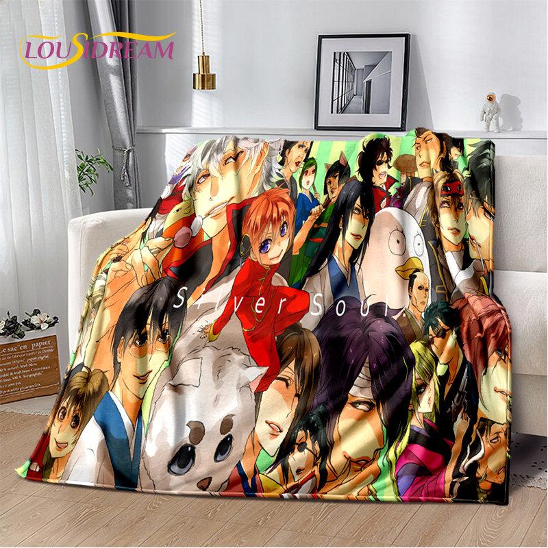 Gintoki Kagura Gintama Anime Soft Plush Blanket,Flannel Blanket Throw Blanket for Living Room Bedroom Bed Sofa Picnic Cover Kids