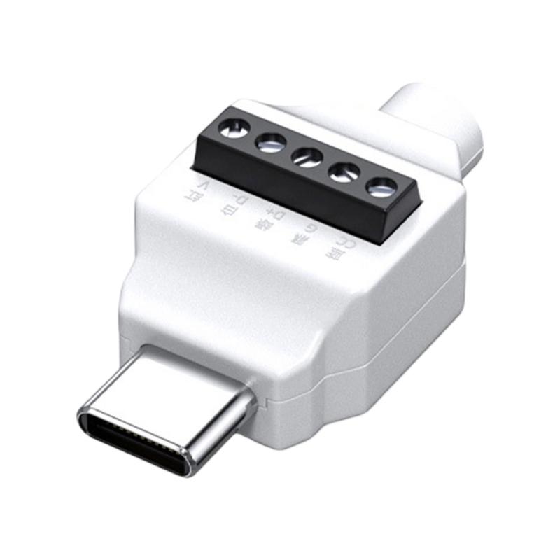 

Type C Male to 5Pin/4pin Spring Crimp Terminal Adapter for Easy USB C Cable Repairs and DIY, Cable Adapter Accessory