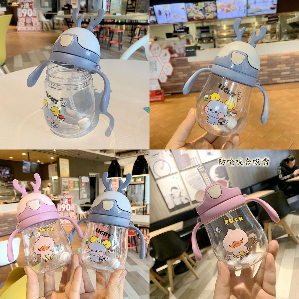 Cartoon Style Children's Drinking Cup With Straw Leak-proof And Durable Ideal For Home And Outdoor Use 370ml)