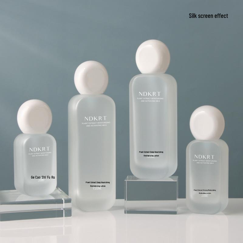 50ml Frosted Glass Refillable Skincare Bottle for Lotion/Essence