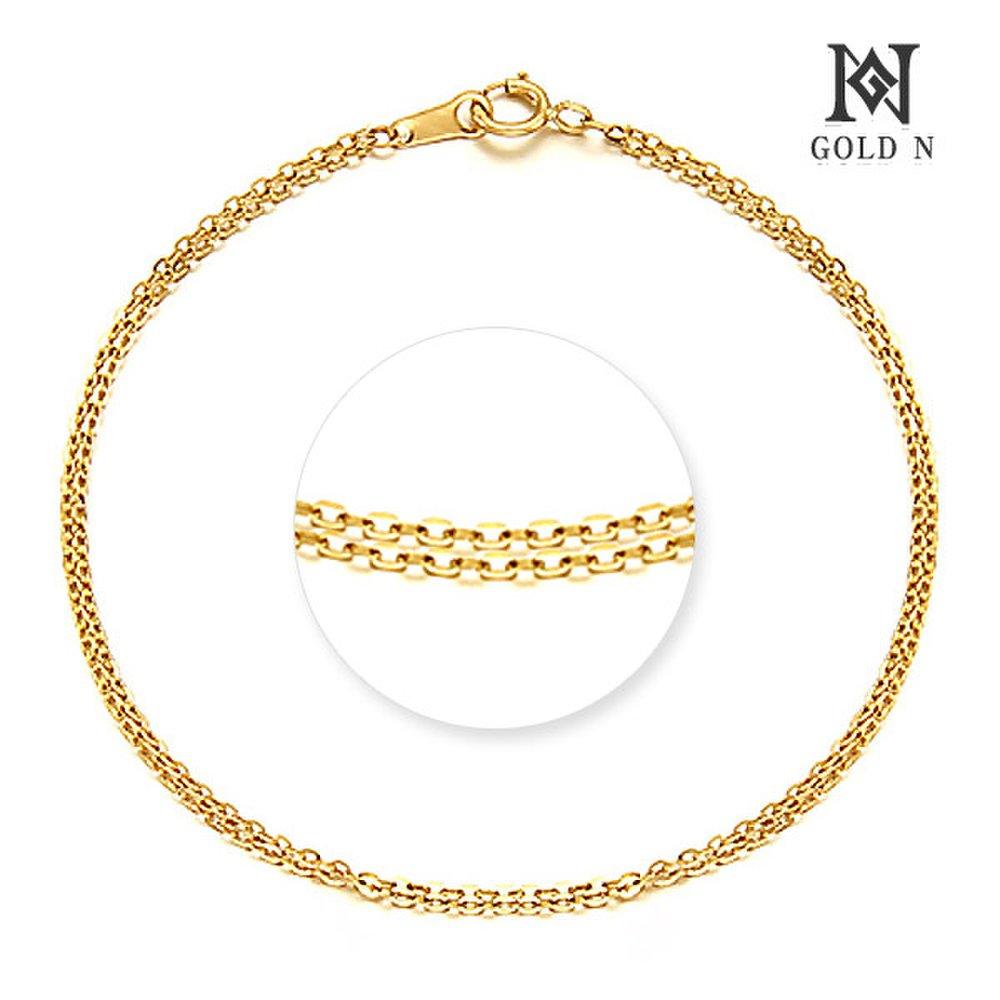 Gold N 14K Slimline Small Double Row Bracelet Yg