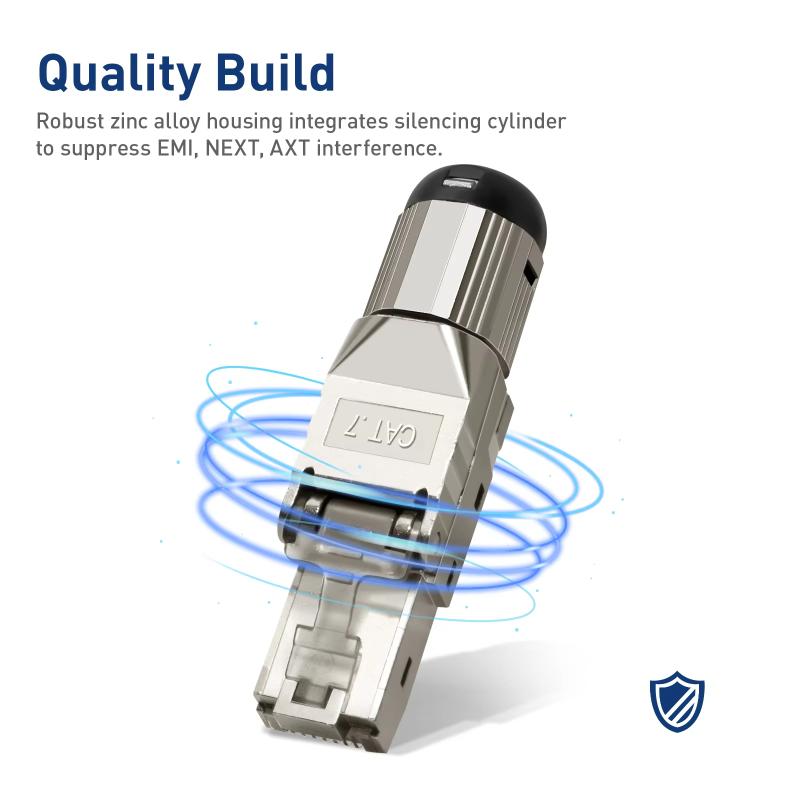 1Pcs Rj45 Shielded Toolless Modular Termination Plug Rj45 Cat8 Cat7 Cat6A Connector 2000Mhz 40G Lan Cable For 22Awg-24Awg