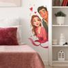 Creative Romantic Valentine's Day Couple Wall Sticker for Bedroom Home Background Decoration Self-Adhesive