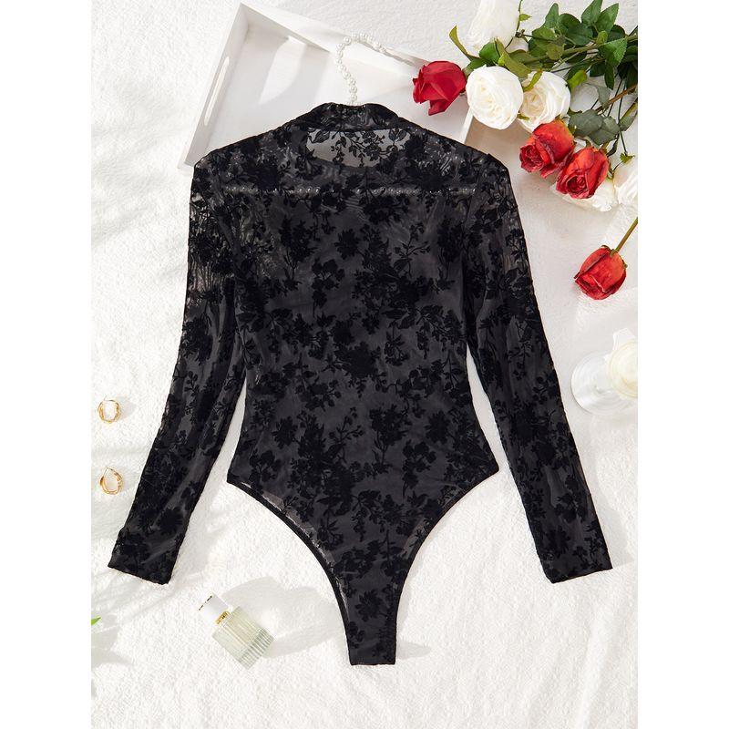 

Модный однотонный комбинезон с V-образным вырезом Ins Silm Le Yin треугольной формы, женский, черный, с длинными рукавами, самый простой в сочетании, базовый топ Black S