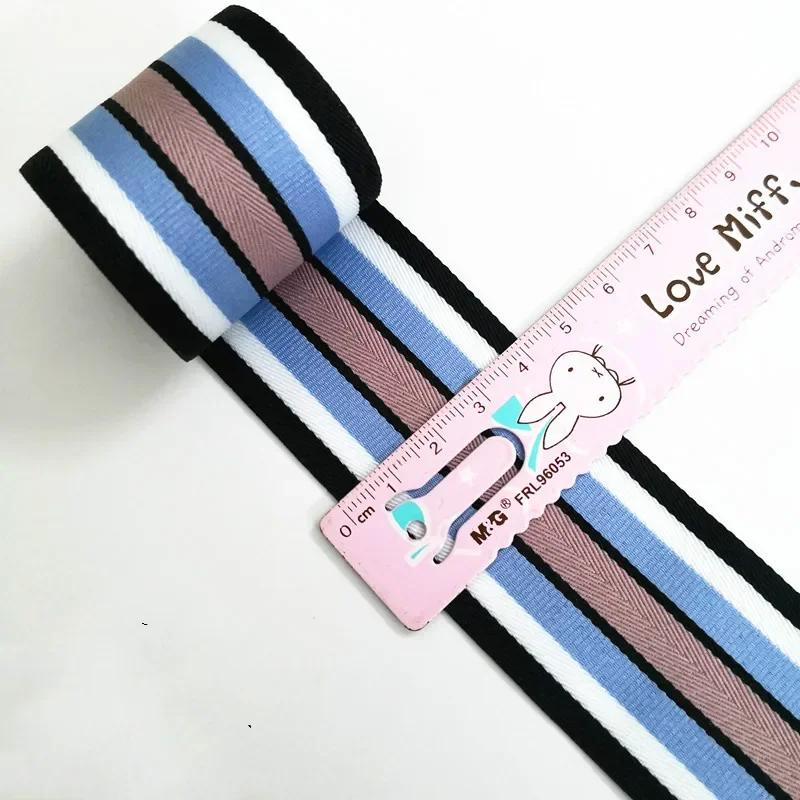 40mm Gestreifte Bänder Regenbogenfarbene Bänder Nylon Buntes Elastikband Gurtband Bundband Dehnbares Band Kleidung DIY Zubehör