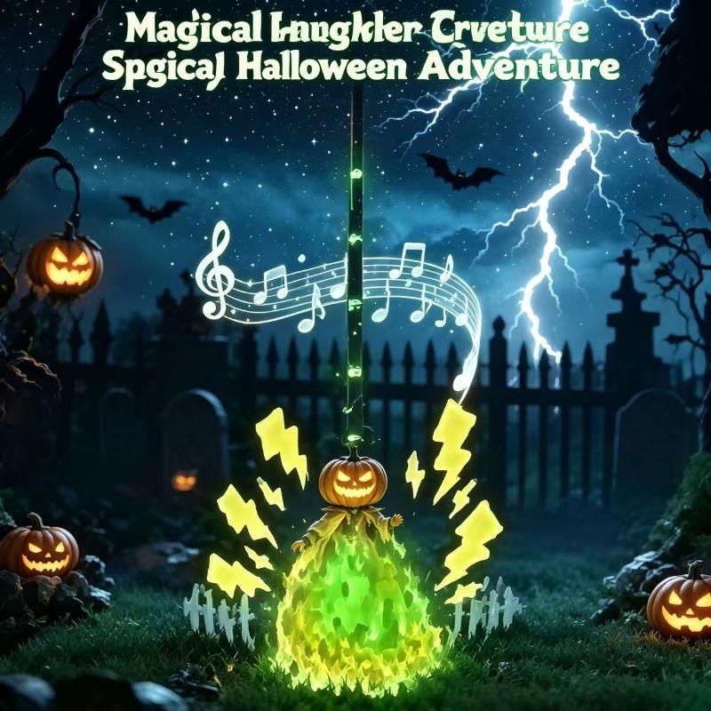 Vynikající svítící koště čarodějnice se samovolným skákáním pro Halloweenskou párty, dárek, dekorace, vnitřní oslava
