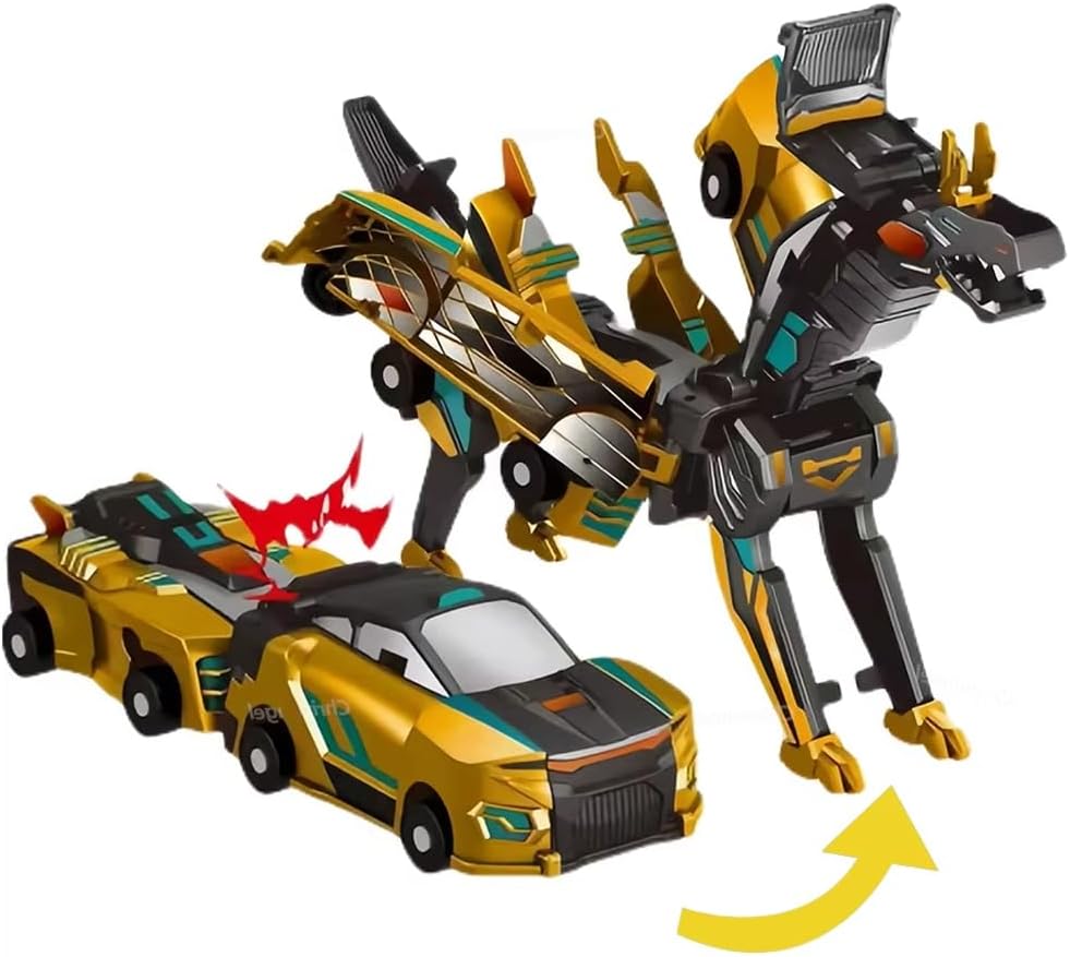 Verwandlung Dinosaurier Auto Spielzeug, 2 Magnetische Autos verwandeln sich in Dinosaurier Spielzeug für Kinder Kleinkind Spaß Verformungs Roboter Dino Auto Spielzeug