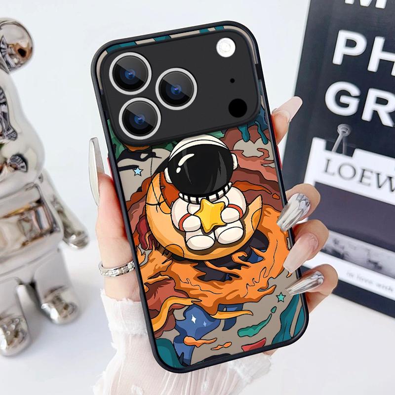 Magnetic Acrylic Phone Case For iPhone 17e 17 16 15 14 13 Pro Max 16e 11 For Magsafe Wireless Charge Space Astronaut Print Cover