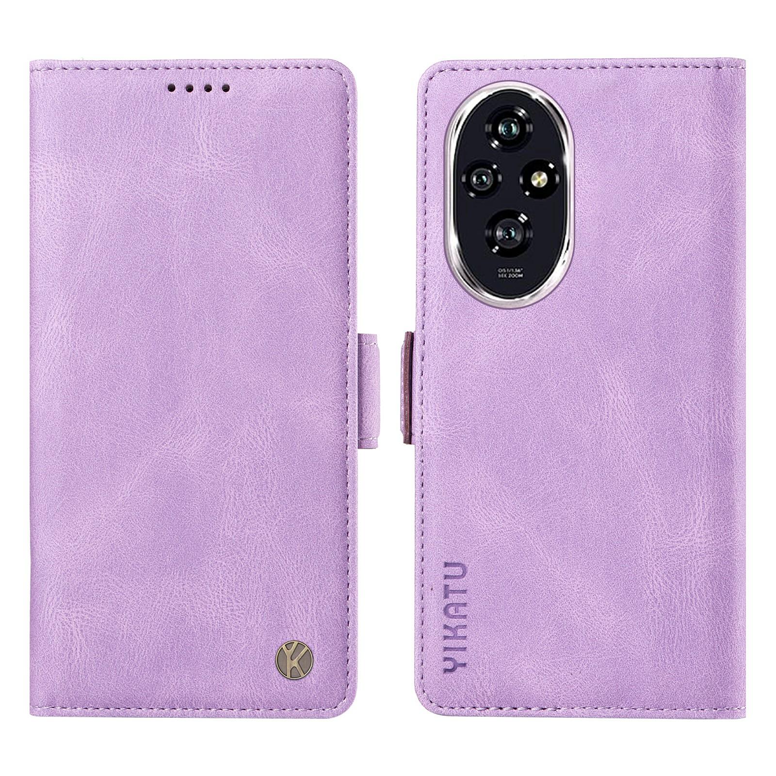 

For Honor 200 5G Case Magnetic Clasps Leather Wallet Phone Cover Purple