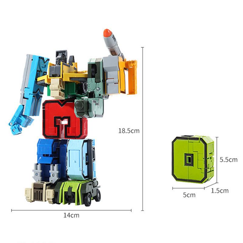 Non-Toxic Assemble Robots Transformation Action Figure Car Model Deformation Number Letters Alphabet Math Educational Children Toys