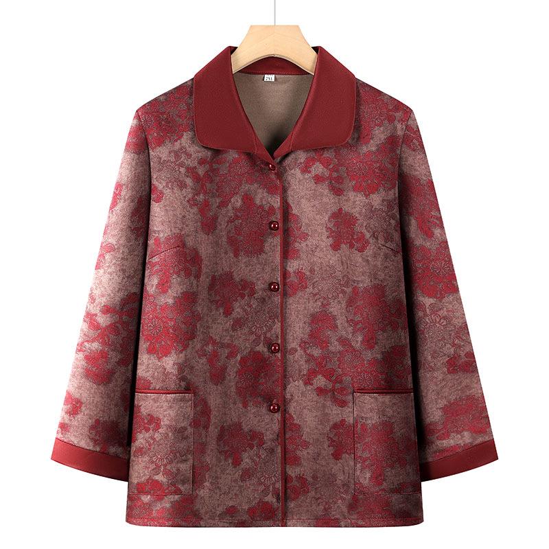 Plus Size Cardigan Jacket for Middle-Aged and Elderly Mothers (Spring/Autumn)