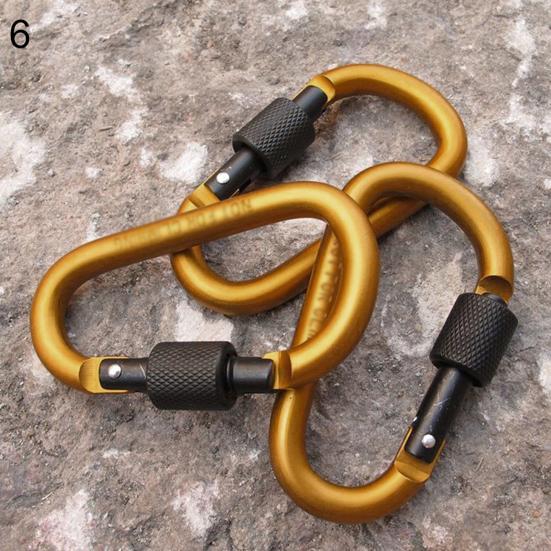 Aluminum Alloy Carabiner D-Ring Shape Key Chain Clip Hook Camping Outdoor Buckle