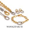 MamacitaSlay 316L Stainless Steel Mixed Color Jewelry Set 18K Gold Plated Waterproof Necklace Bracelet Earrings For Women Gift
