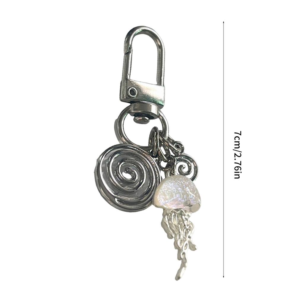 Lovely Jellyfish Keychain Pendant for Women Girls Backpack Purse Camera Car Keys Lovely Swivel Charm Accessory