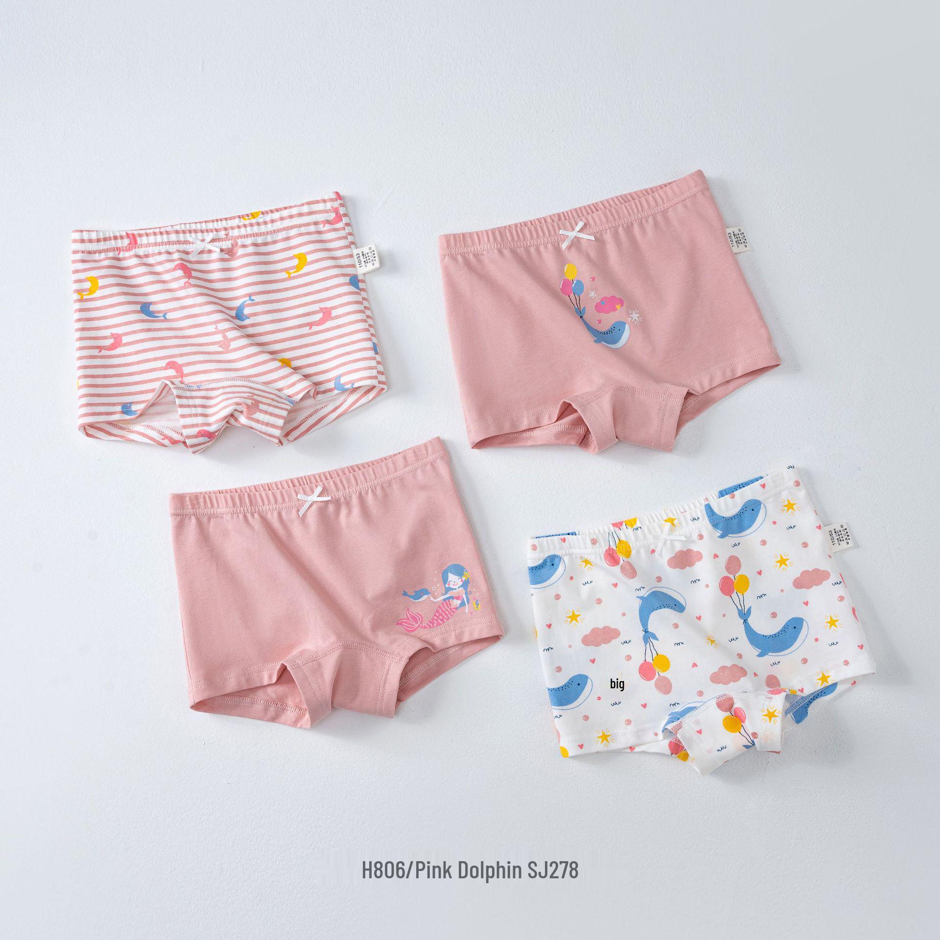 4-Pack Customized Girls  Cotton Boxer Briefs - Class A for Toddlers & Older Children 140 cm
