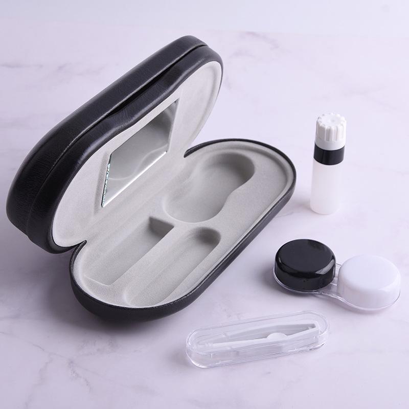 Dual-Use Eyeglass and Contact Lens Case with Mirror - Portable Multi-Layer Box