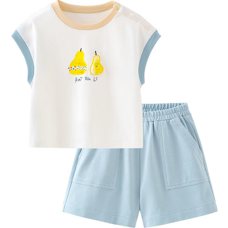 Mini Bala Kids' Cotton-Feel Quick Dry Short Sleeve & Shorts Set