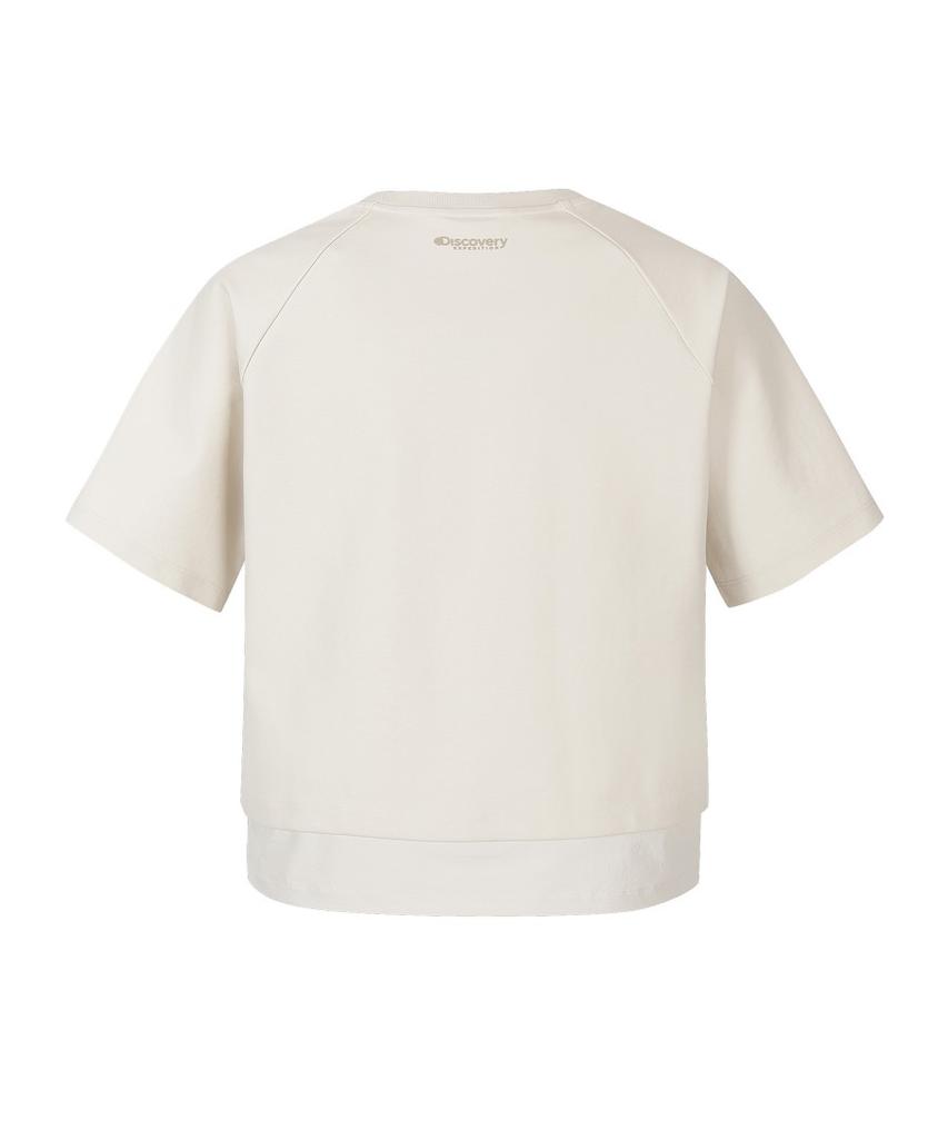 DISCOVERY EXPEDITION Women'S Freshvent Knit Training Short Sleeve Sweatshirt (Ivory)