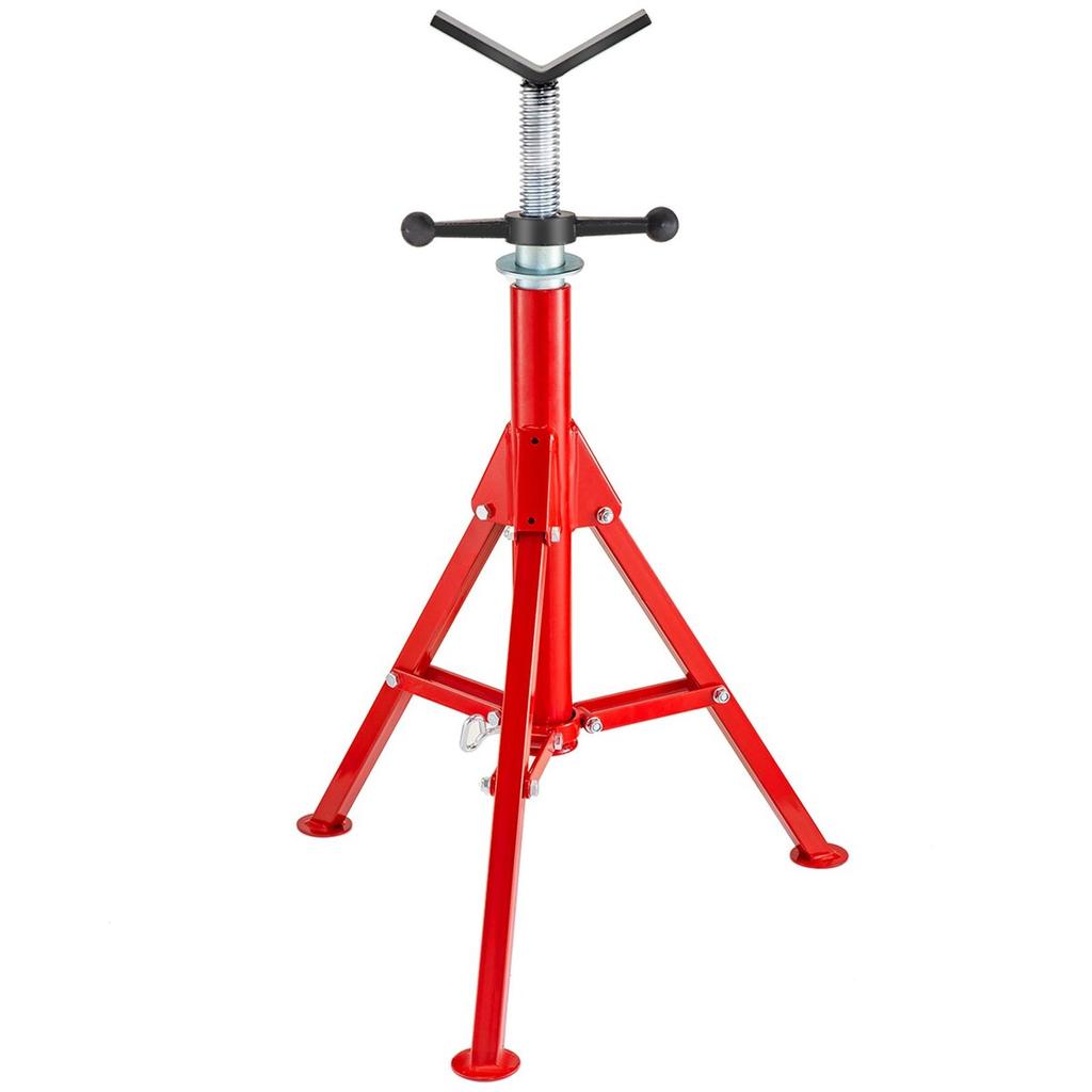 V Head Pipe Stand Adjustable Height 28-52 Inch 4500lbs/2 Tons Pipe Jack Stands Folding Portable High Folding Pipe Stand with V Head Fold A Trailer