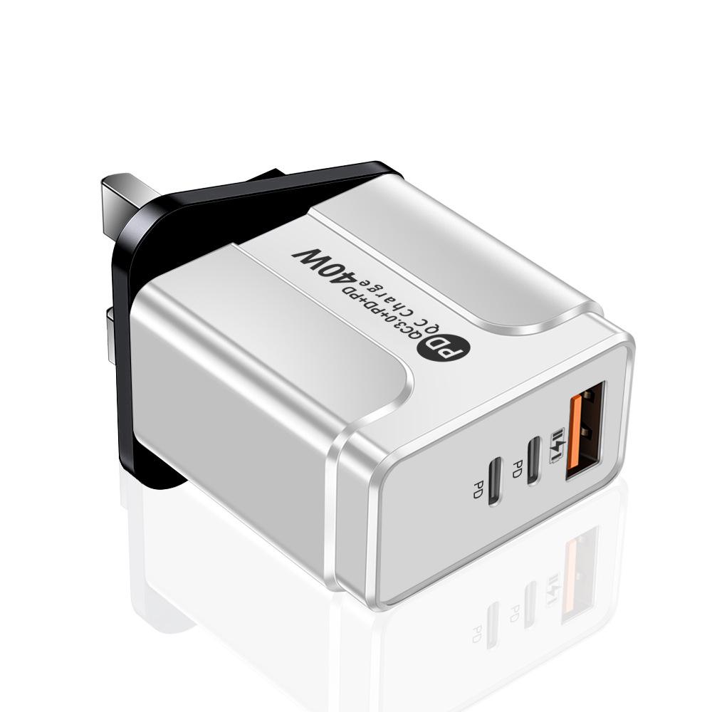 Universal Charger for US/EU/UK/AU: Original Power Adapter with 1 USB + 2 PD Ports