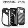 Real Carbon Fiber Key Fob Cover For Toyota Fortuner Tundra Camry RAV4 Highlander Corolla Key Shell Key Chain Smart Accessories