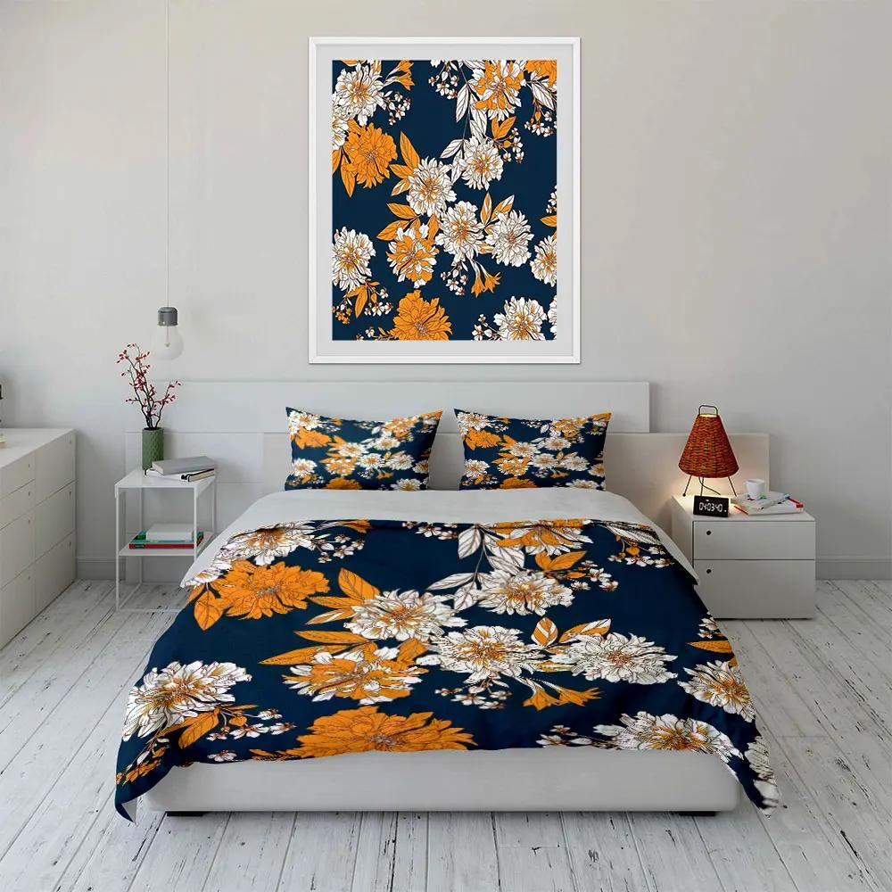 Floral Print Decor Set Soft Comfortable Duvet Cover Bedding Set Included 1*Duvet Cover & 2*Pillowcases gift