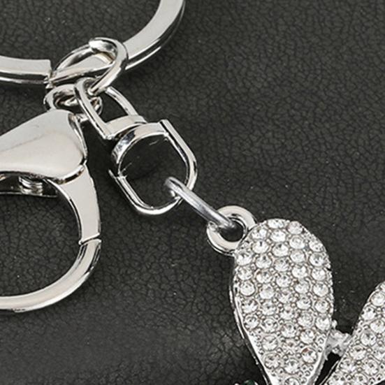 Bag Pendant Rhinestones Dragonfly Charm Zinc Alloy Keychain Pendant Electroplated Finish Easy Hang Lobster Clasp Key