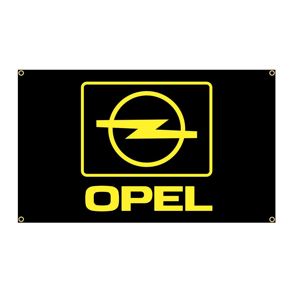 90x150cm Opels Motor Sport Metal Logo Flag Polyester Printed Garage or Outdoor Decoration Banner Tapestry
