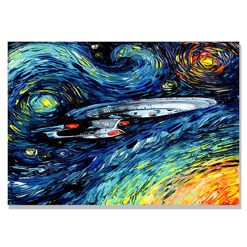Starry Night by Vincent Van Gogh Famous Artist Art Print Wall Picture Canvas Oil Painting Home Wall Decor