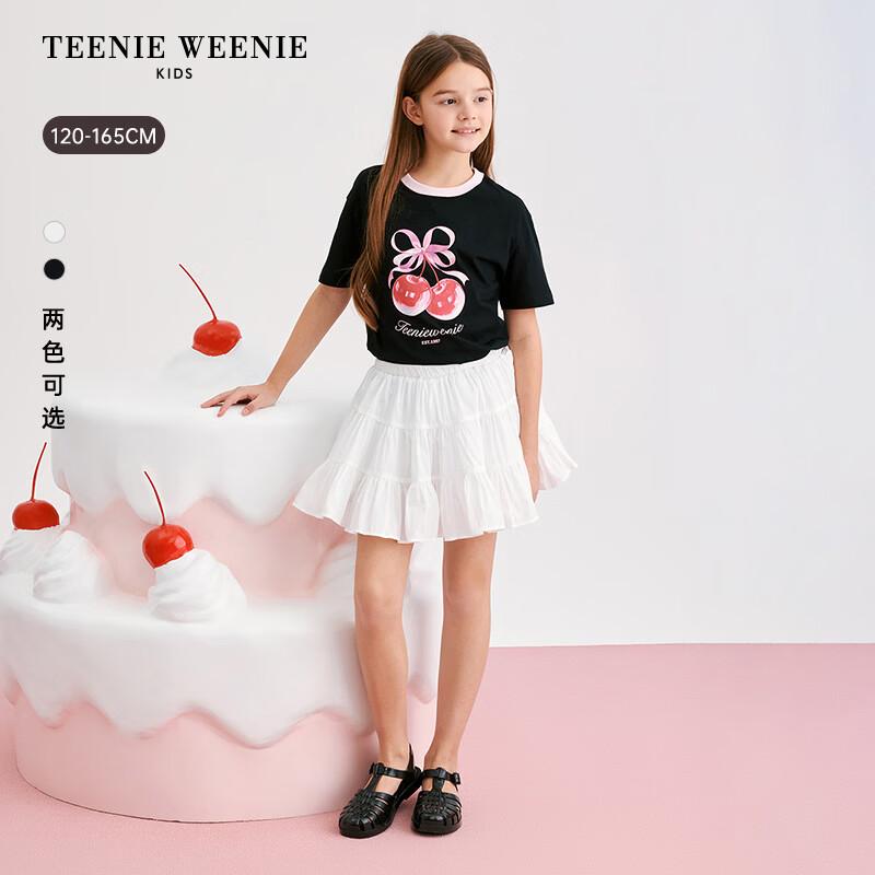 Teenie Weenie Kids Girls Loose Printed Color-Block Cotton T-Shirt 120