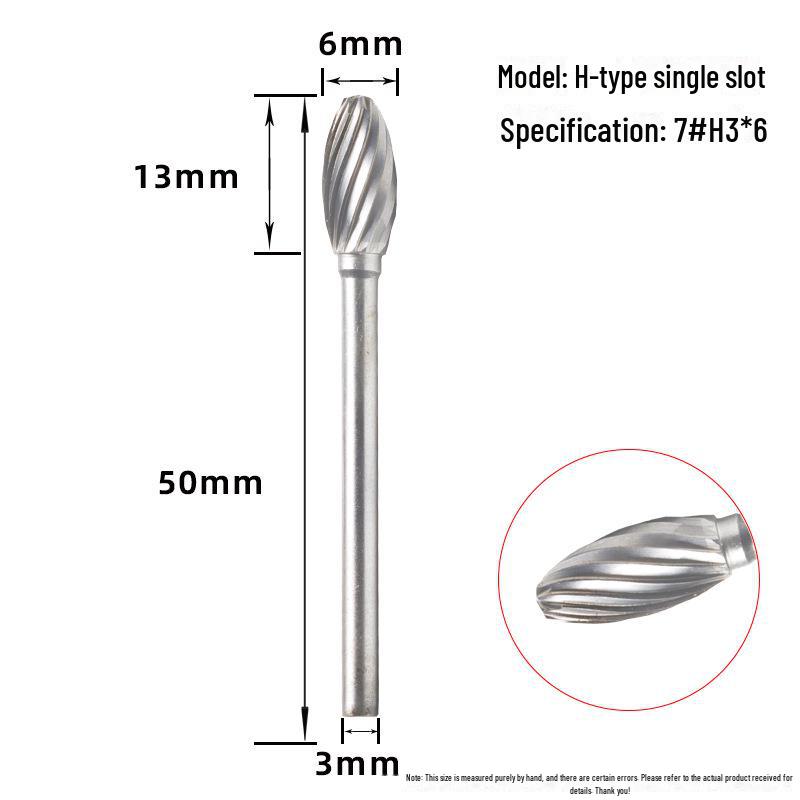 Tungsten Steel Grinding Head Carbide Rotary File for Metal Polishing, Wood Carving, Milling Cutter - 3x6mm