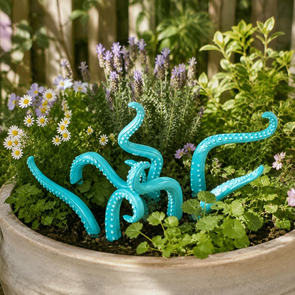 Resin Tentacle Plant Post Funny Garden Decor Flowerpot Decoration for 7Pcs Garden