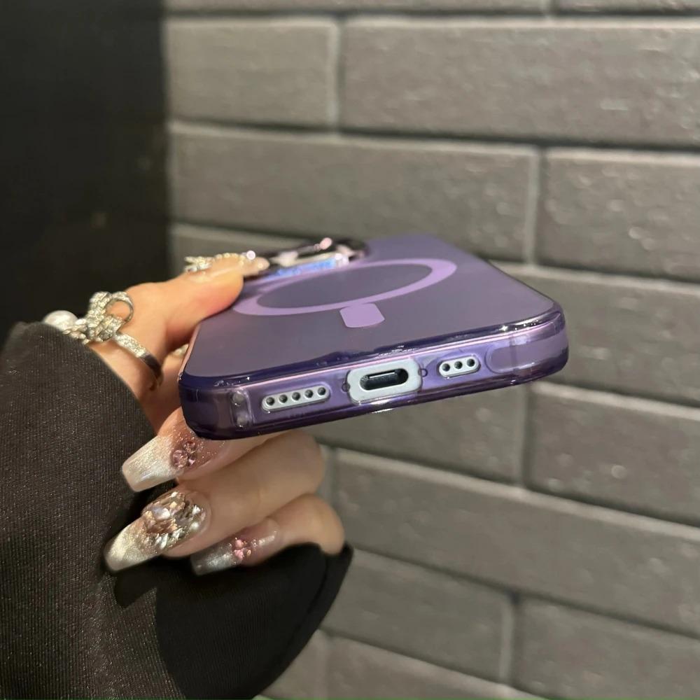 Luxury Aurora for Magsafe Wireless Charge Magnetic Case for iPhone 15 15Pro 14 13 Pro Max 12 11 Colorful Laser Matte Cover