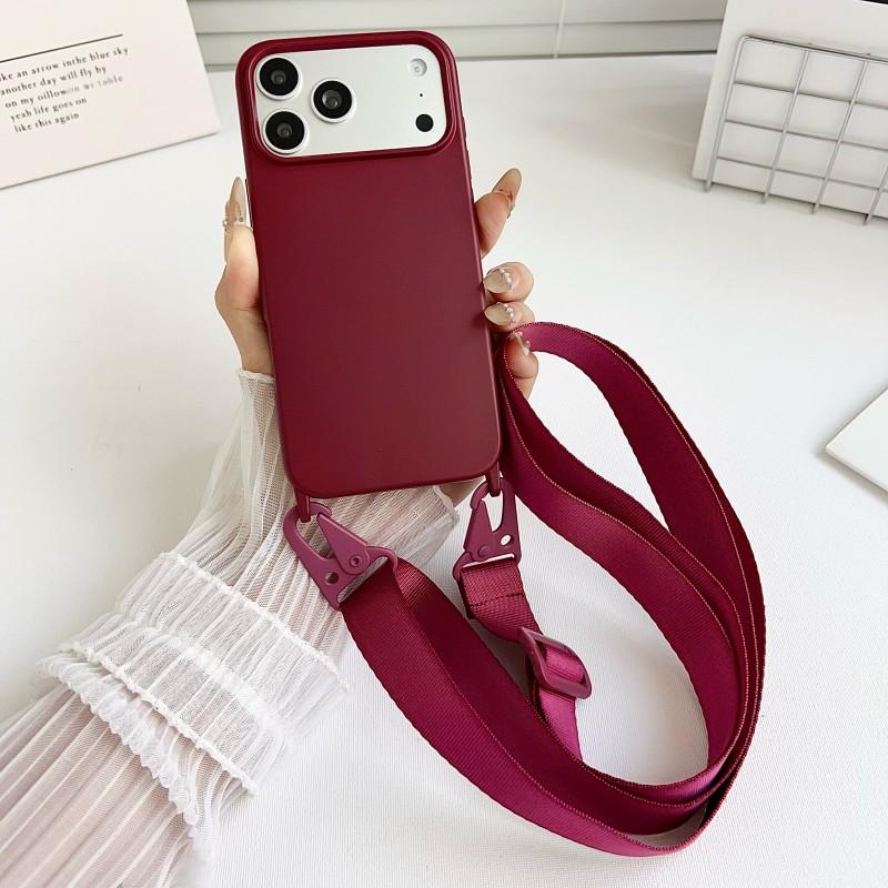 Lanyardhoesje Voor iPhone 17 Pro Max 14 12 11 13 15 16 Plus Air Schokbestendig Snoep Crossbody Nekkoord Riem Zacht -Verlieshoes for iPhone 16 Pro