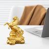 Yousheng Golden Feng Shui Horse Sculpture 2026 Zodiac Horse Statue Chinese New Year Zodiac Blessing Souvenir for Home Office Tabletop Decor