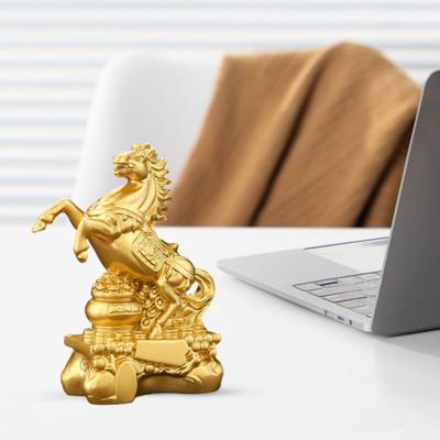 Yousheng Goldene Feng Shui Pferdeskulptur 2026 Tierkreiszeichen Pferdestatue Chinesisches Neujahr Tierkreis Segen Souvenir für Heim Büro Tischdekoration