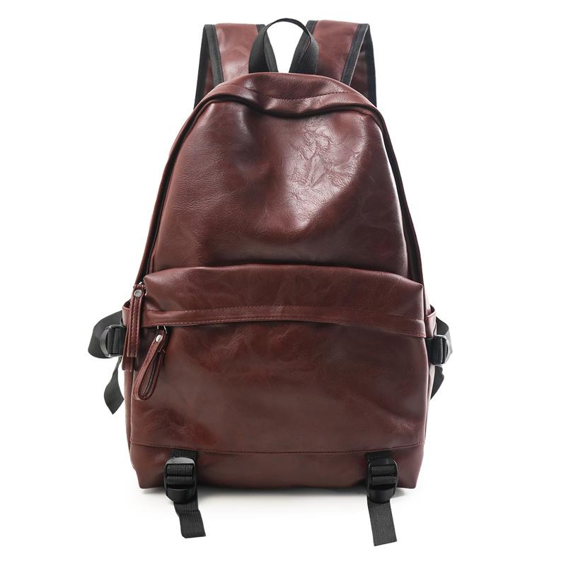 

М яка шкіра Студентський шкільний рюкзак Унісекс червоний/коричневий