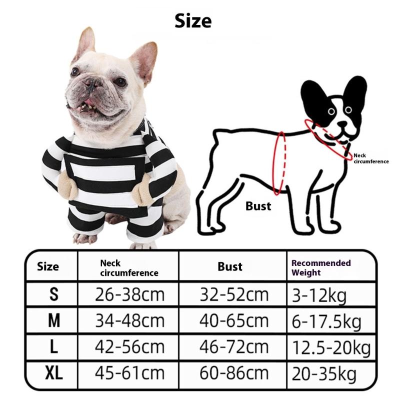Pet Prisoner Costume Entertaining Festival Outfit Party Wear for Small To Large Cats Dog Masquerade Birthday Celebration