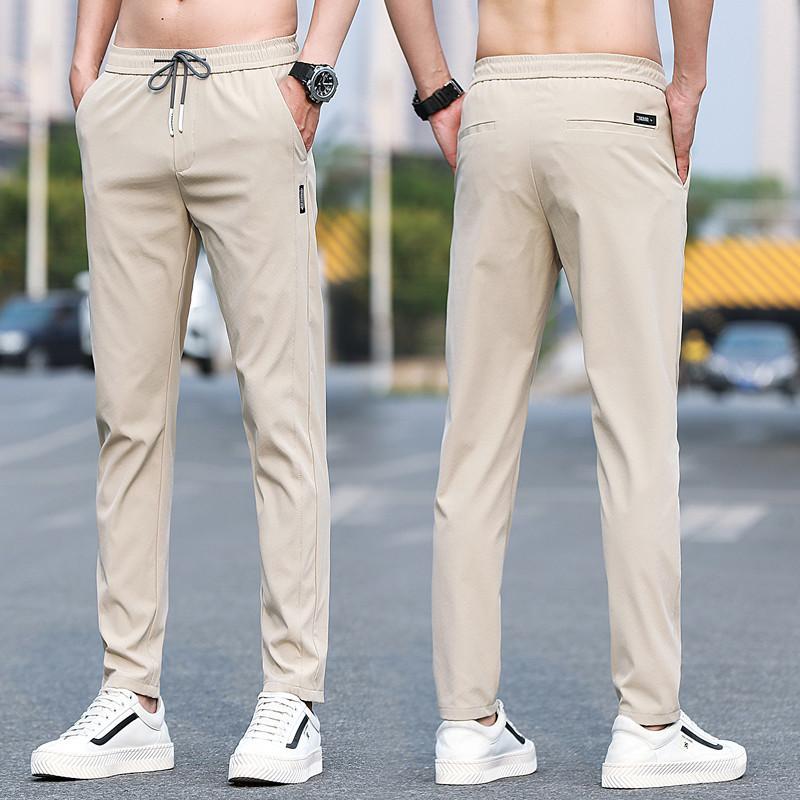 2024 Spring/Summer New Ice Silk Casual Pants Thin Loose Straight Pants Sports Pants Men