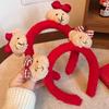 Cute Bear Bow Tie Headband Red Plush Face Wash Non-slip Headband Female 2026 New Girl Head Jewelry