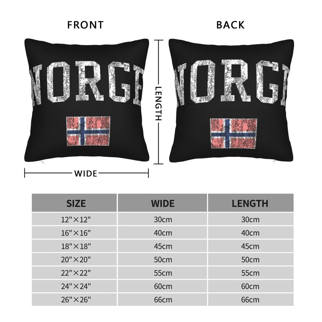 Norway Vintage Sports Design Norge Norwegian Pillow Cover Cushion Cover Retro Trendy Pillow Case For Wedding Party Home Decor