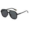 Vintage Double Bridges Round Sunglasses Women Fashion Clear Ocean Lens Eyewear Women Trending Rivets Sun Glasses UV400