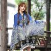 Jacquard tassel shawl spring and autumn thickened large cotton and linen women's shawl scarf dual-purpose