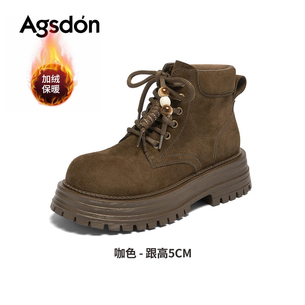Tjockbottnade Martin boots Nya vinter Maillard rabarber boots Utomhus sammetskorta boots