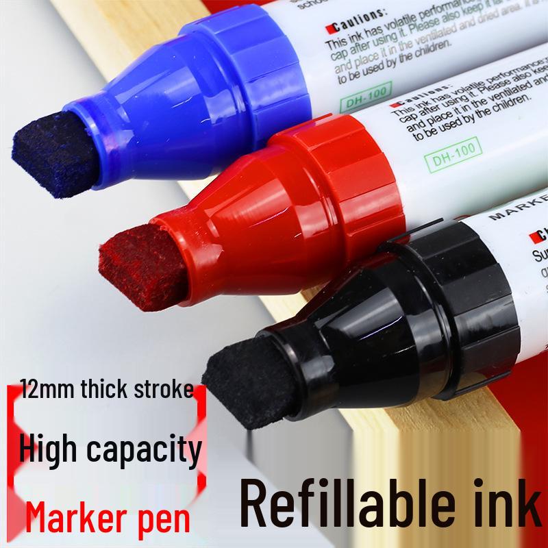 Pennarello Jumbo Impermeabile e Resistente all'Olio - Punta Extra Spessa, Inalterabile, Rosso/Blu/Nero