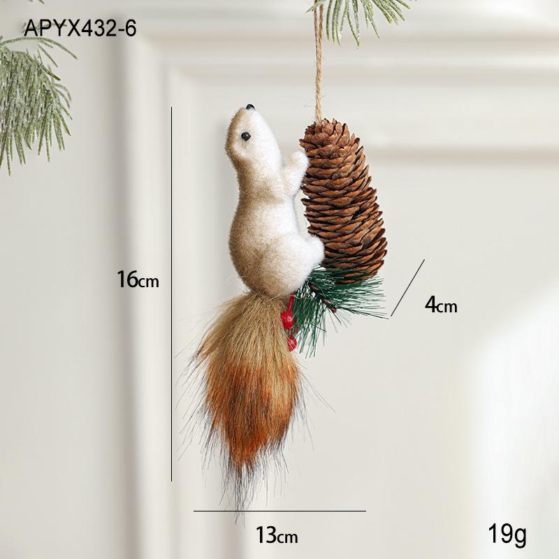 Cute Realistic Squirrel Christmas Tree Hanging Ornaments Pendant Christmas Home Wall Decoration New Year Holiday Party Kids Gift