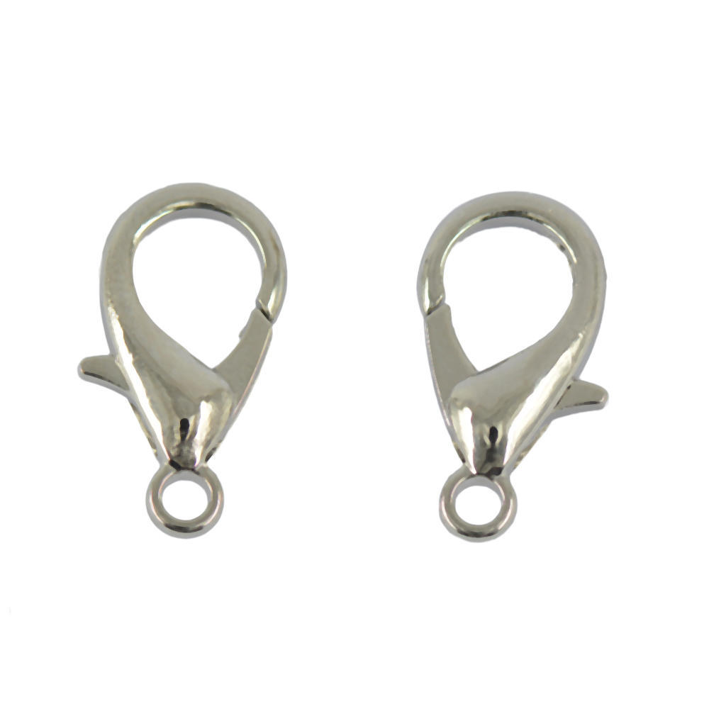 100Pcs Silver Gold Copper Plated Lobster Clasps Hooks Findings DIY 10mm 12mm