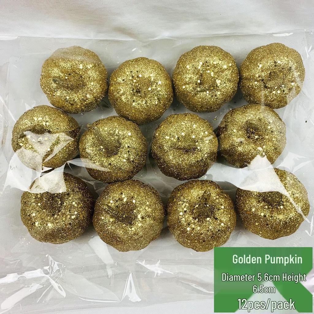 Halloween Foam Pumpkin Set, 5.5cm, 16-Pack - Ideal for Photography, Display, or Decoration.
