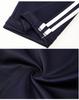 Unisex Dark Blue Straight-Leg School Uniform Pants with Double White Stripes, Ideal for Spring and Autumn.