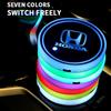 1/2pcs Car Luminous Water Cup Pad LED Atmosphere Light For Honda Civic Fit Accord City Vezel CR-V S660 Odyssey HR-V Insight aii256